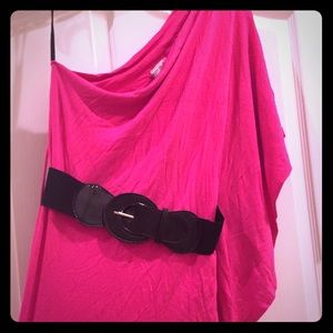 Pink One Shoulder Top